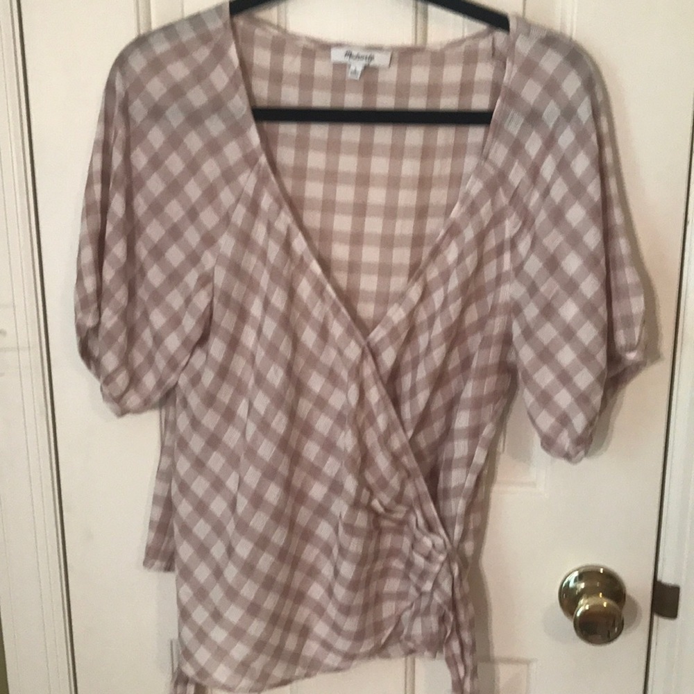 Madewell Plaid Wrap Top - Picture 5 of 7